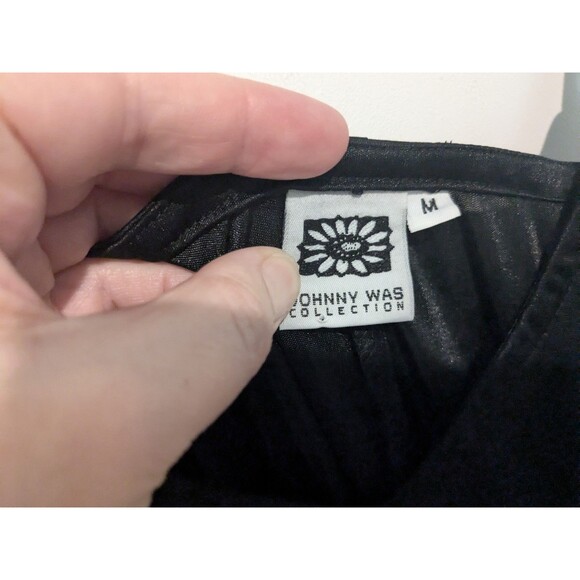 Johnny Was Slip Dress Women M Black Maxi Sleeveless Tank Cocktail Long USA - Picture 7 of 8